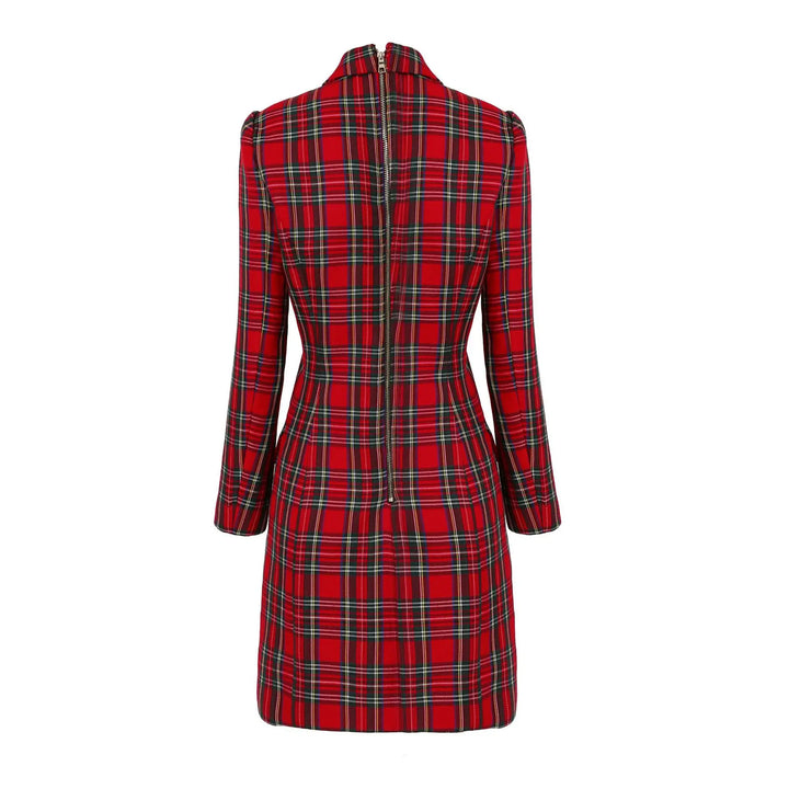 Sobretudo Blazer Xadrez Tartan Vermelho
