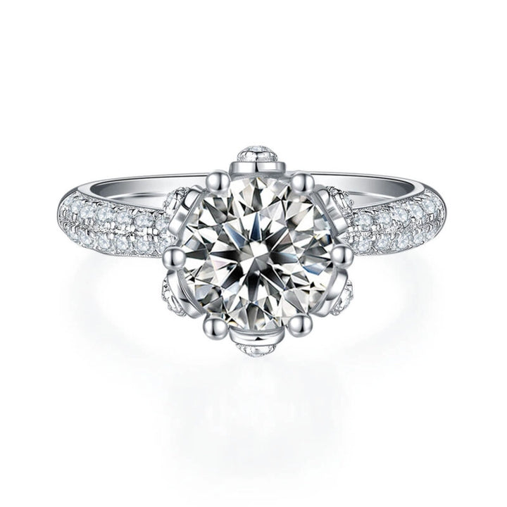 Anel Solitário Coroa de Brilho Prata 925