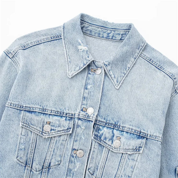 Jaqueta Jeans Oversized Curta