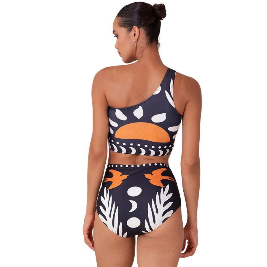 Biquíni Assimétrico Místico Sol e Lua Preto