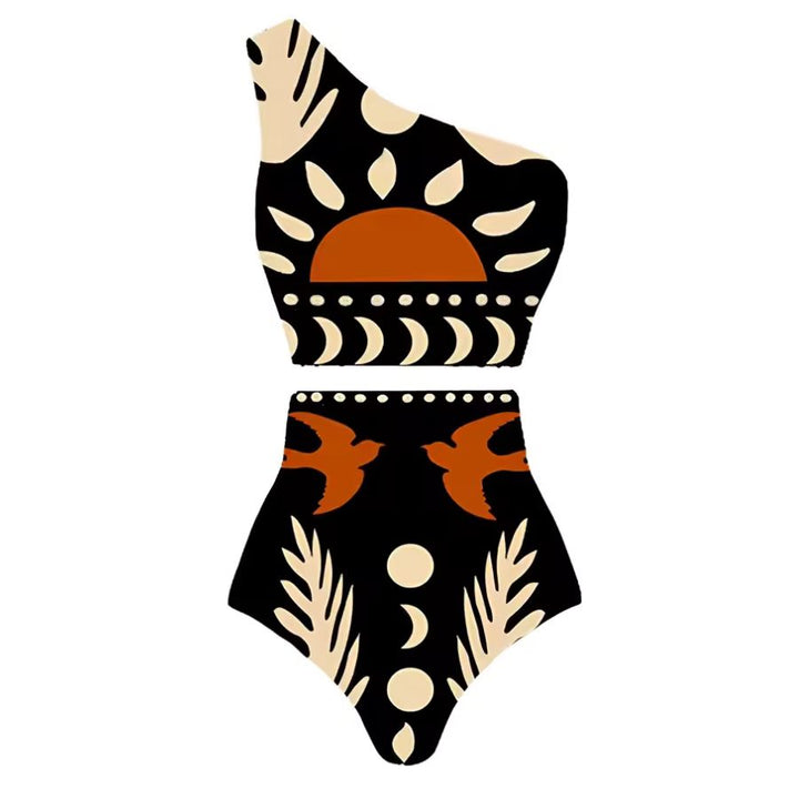 Biquíni Assimétrico Místico Sol e Lua Preto