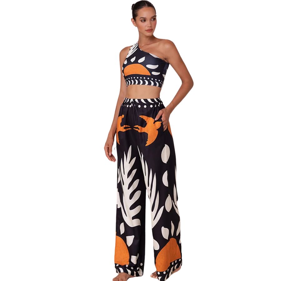 Biquíni Assimétrico Místico Sol e Lua Preto