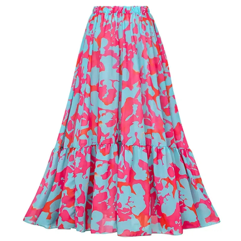 Biquíni Babado Azul Tropical Miami Estampado - Poderosa