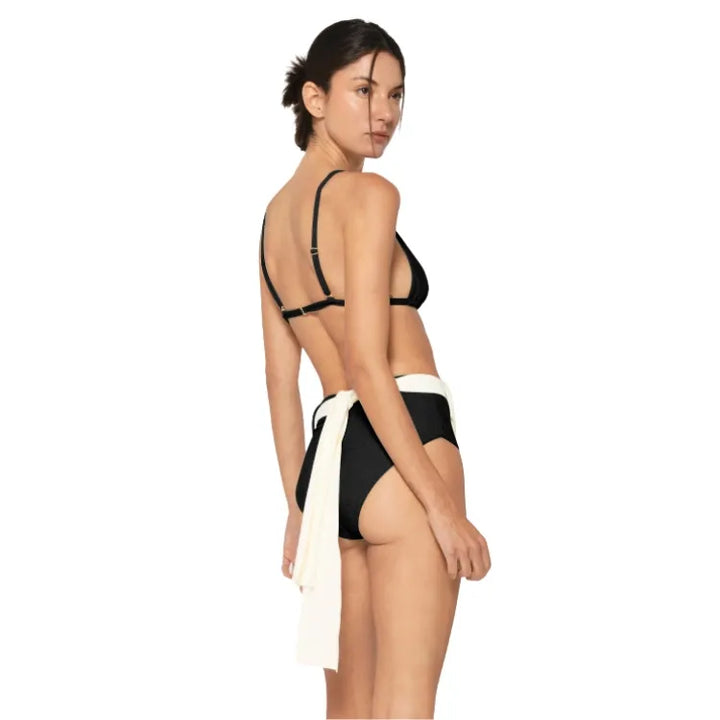 Biquíni Cintura Alta Com Flor Off-White