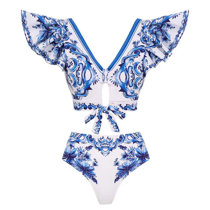 Biquíni Clássico Azul Florença Estampado Azulejo- Poderosa