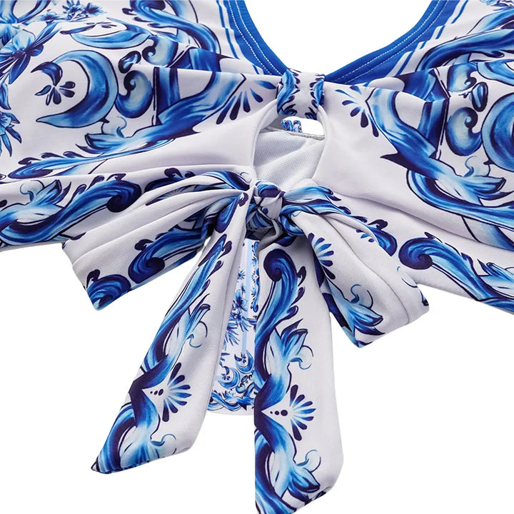 Biquíni Clássico Azul Florença Estampado Azulejo- Poderosa