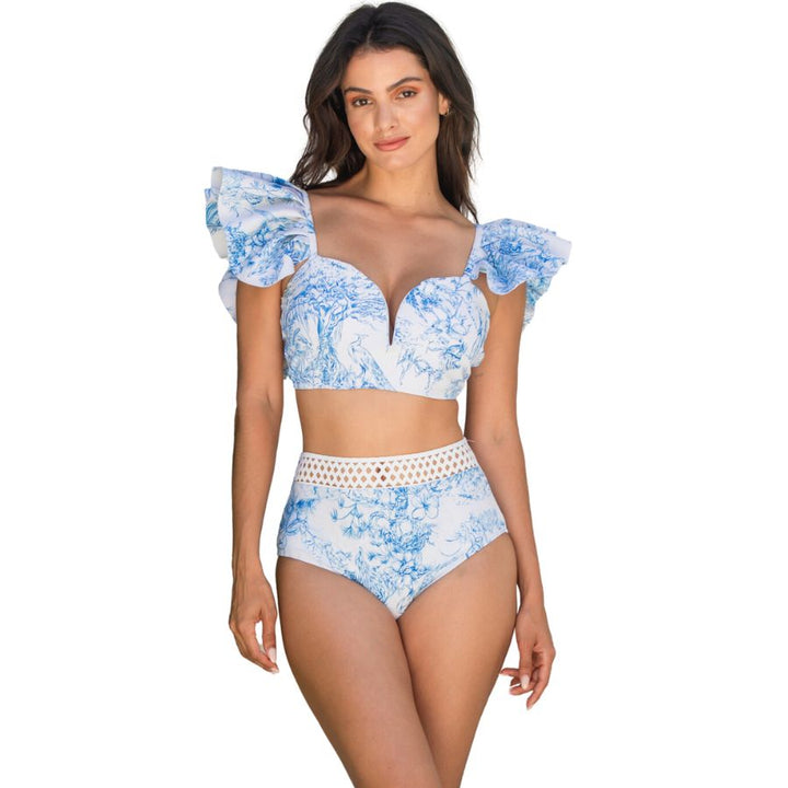 Biquíni Clássico Azulejo Com Detalhes Vazados - Poderosa