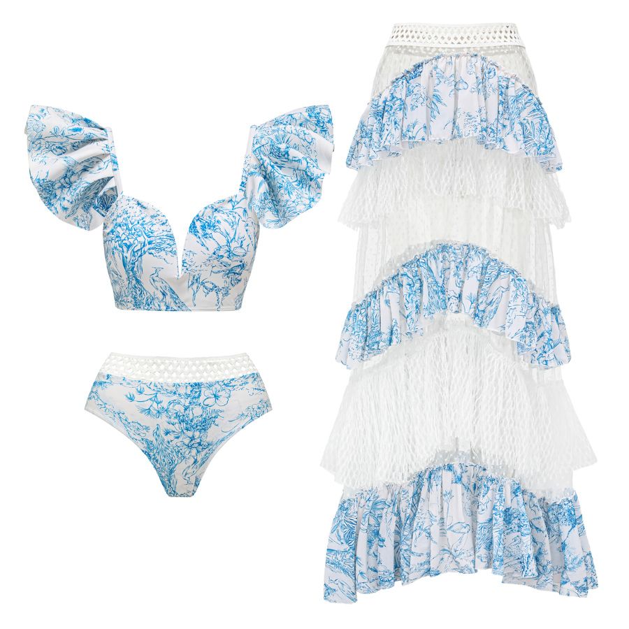 Biquíni Clássico Azulejo Com Detalhes Vazados - Poderosa