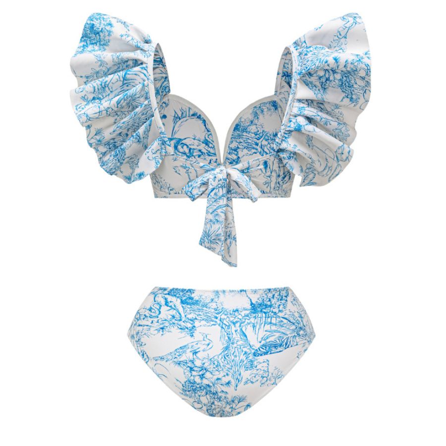 Biquíni Clássico Azulejo Com Detalhes Vazados - Poderosa