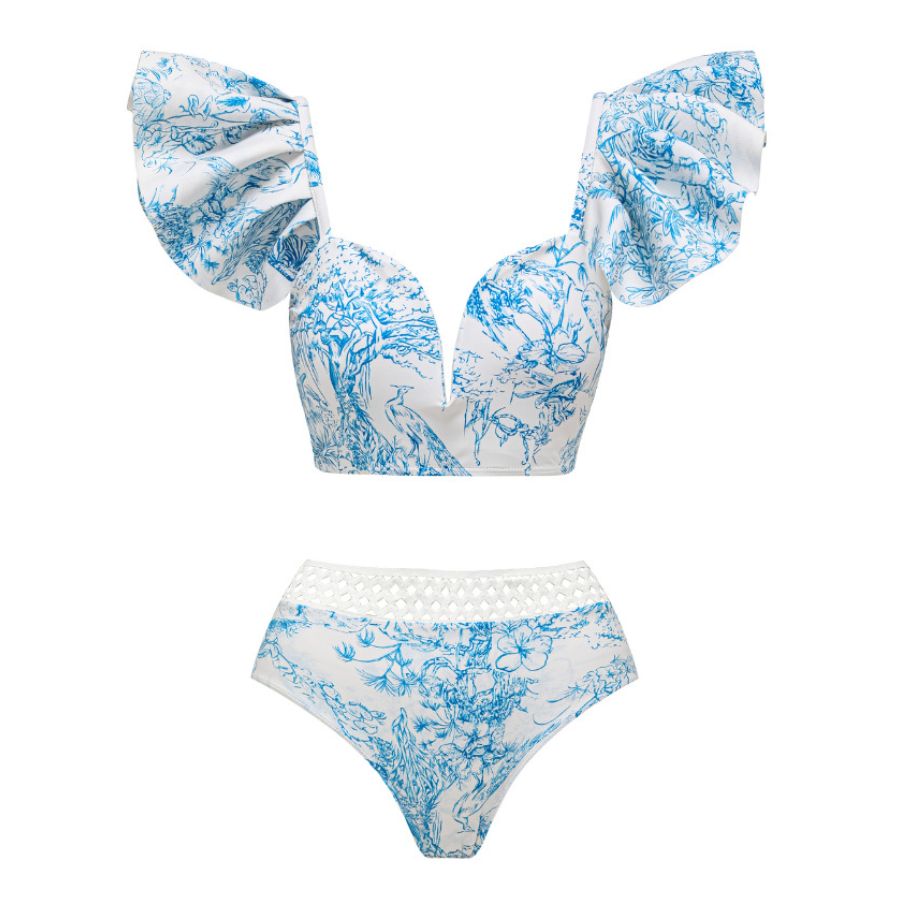 Biquíni Clássico Azulejo Com Detalhes Vazados - Poderosa