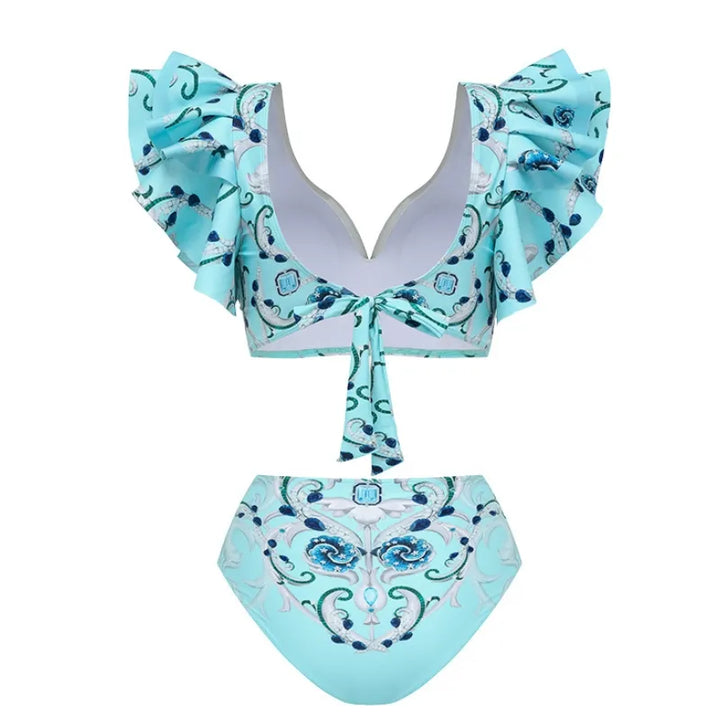 Biquíni Elegance Barroco Aqua - Azul- Poderosa