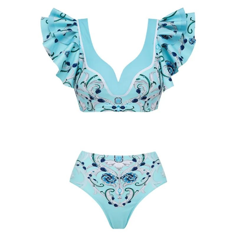 Biquíni Elegance Barroco Aqua - Azul- Poderosa