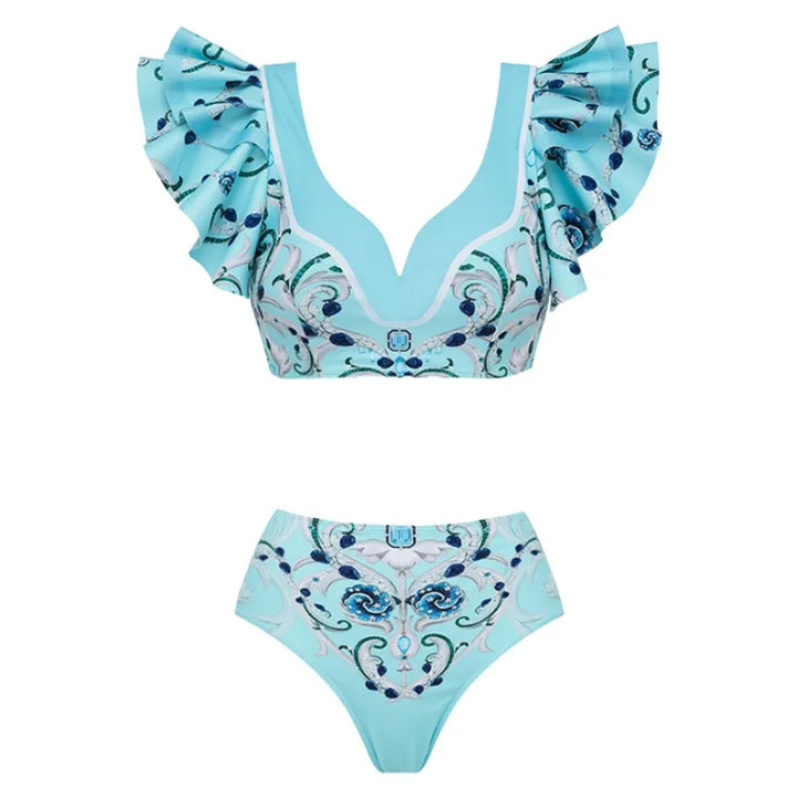 Biquíni Elegance Barroco Aqua - Azul- Poderosa