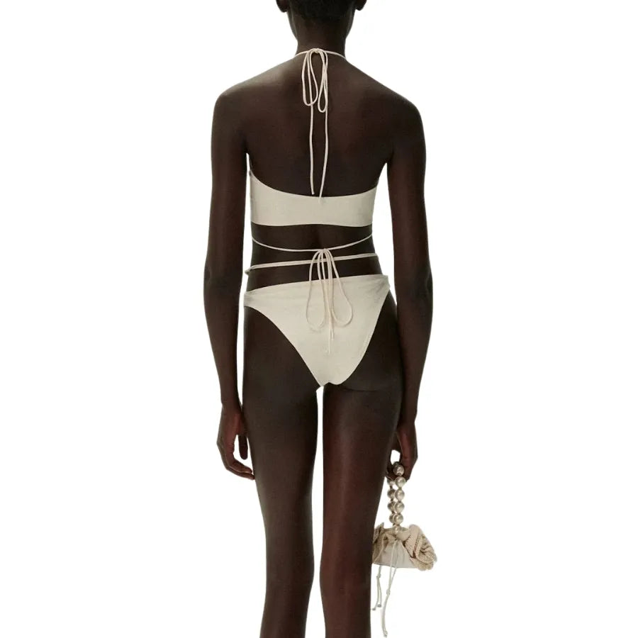 Biquíni Luxo Pérolas Off-White - Poderosa