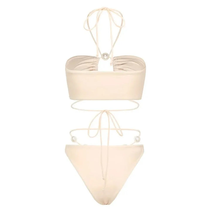 Biquíni Luxo Pérolas Off-White - Poderosa