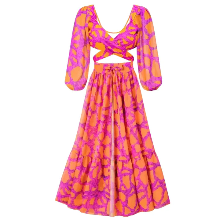 Biquíni Manga Longa Estampa Tropical - Poderosa