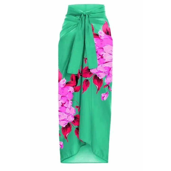 Biquíni Ombro Único Floral Verde e Rosa - Poderosa