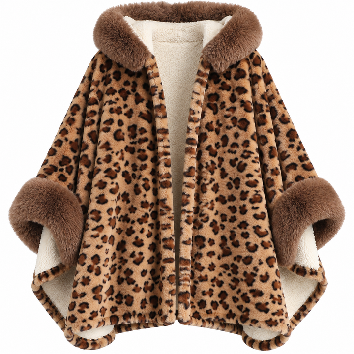 Poncho Com Pelos Animal Print Onça - Poderosa 