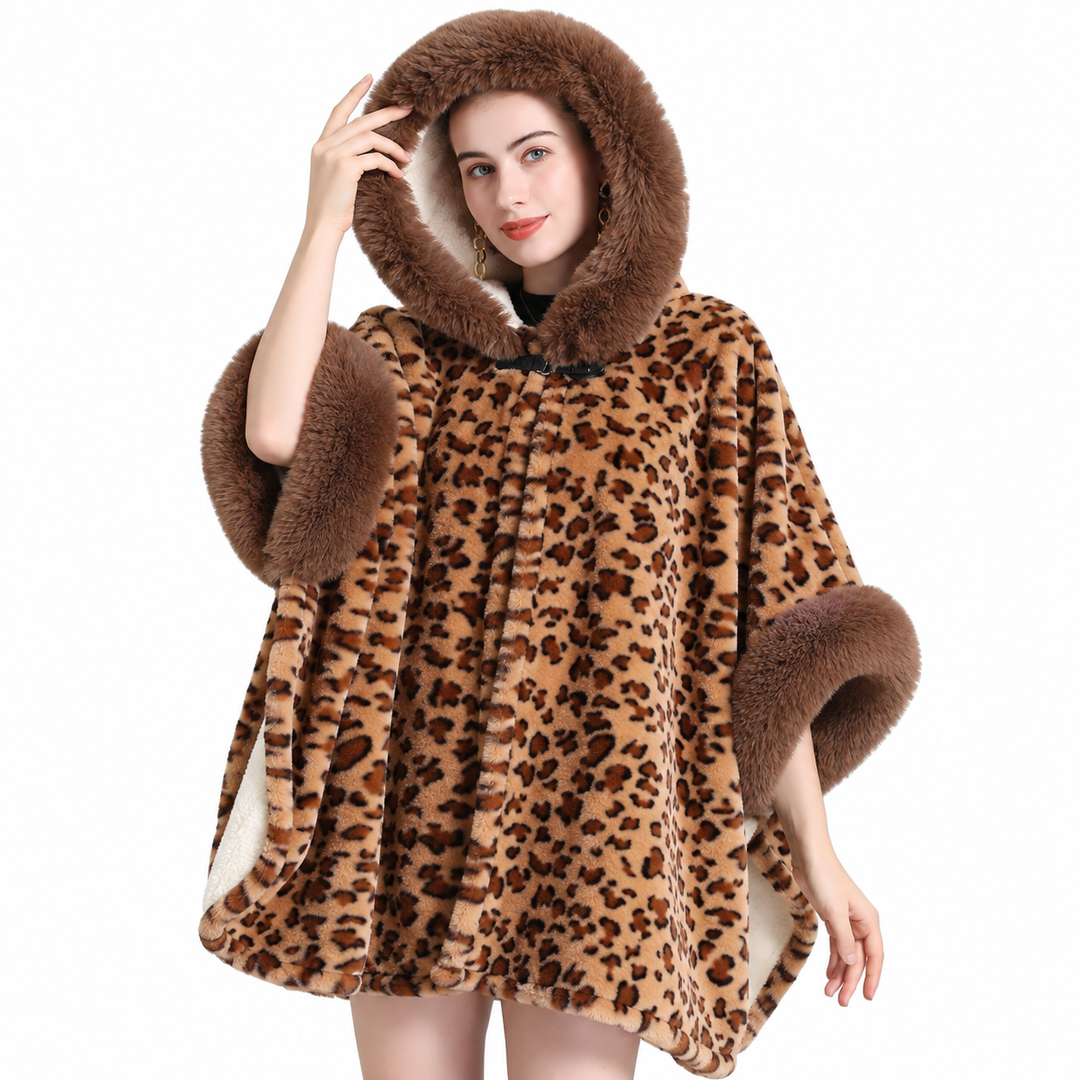 Poncho Com Pelos Animal Print Onça - Poderosa 