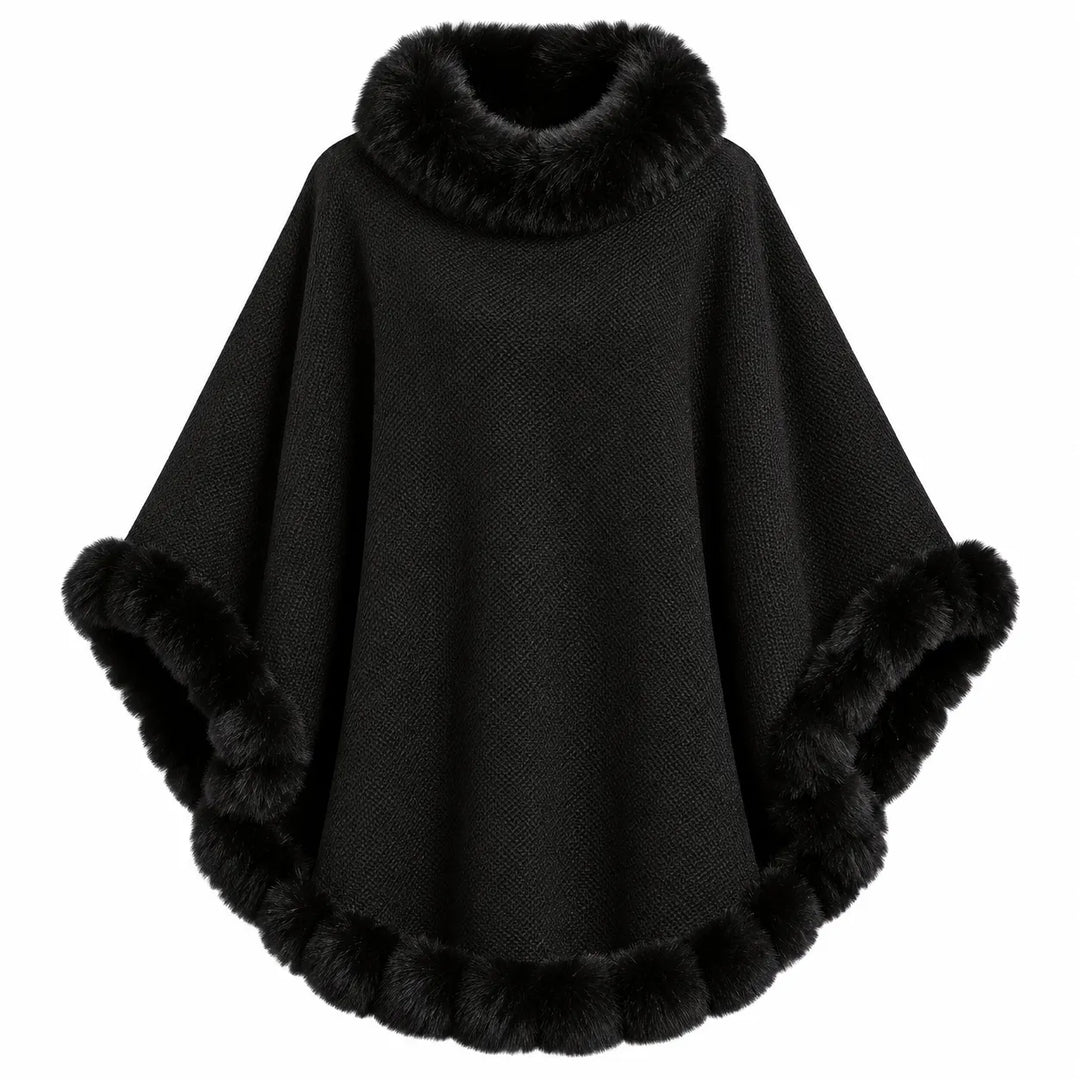 Poncho Fechado Forrado Com Pelos - Poderosa 