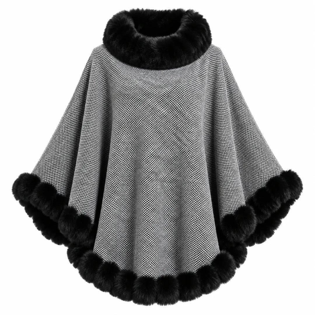Poncho Fechado Forrado Com Pelos - Poderosa 