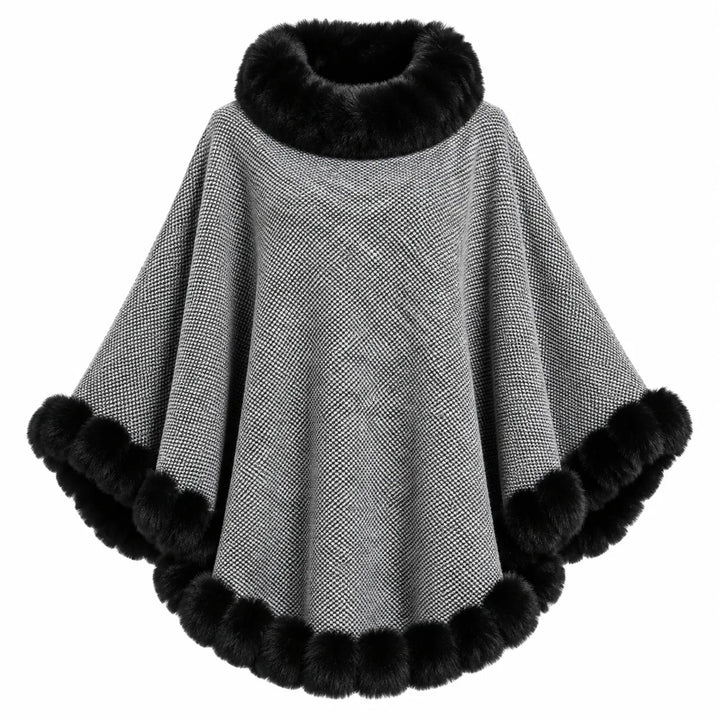 Poncho Fechado Forrado Com Pelos - Poderosa 