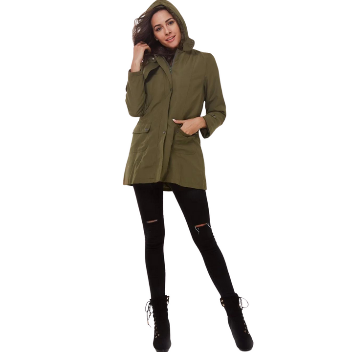 Parka Feminina Com Capuz e Forro de Pelos