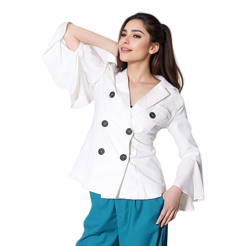 Blazer Feminino Alfaiataria Manga Flare