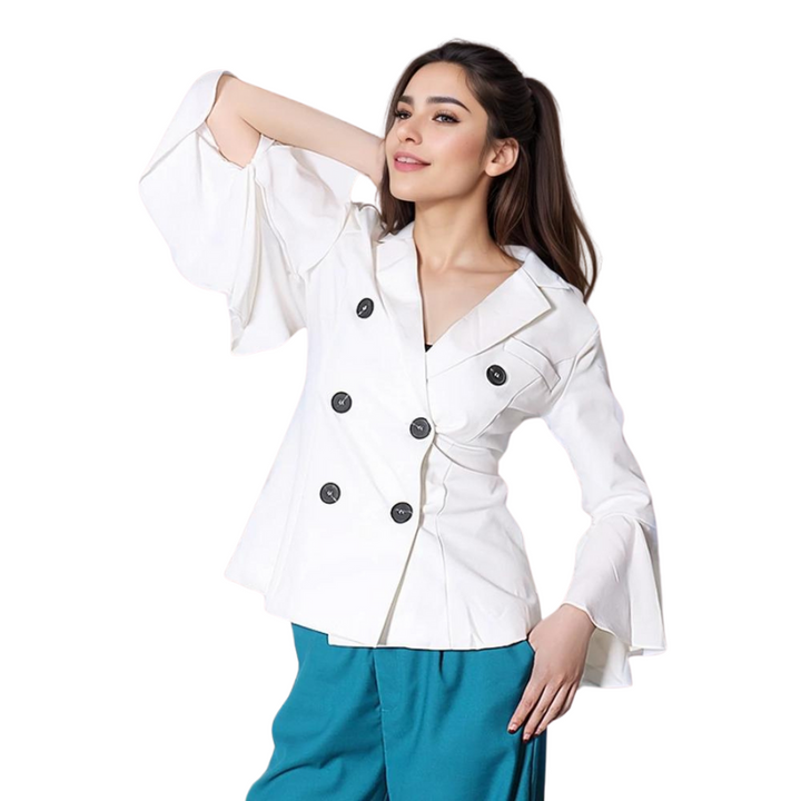 Blazer Feminino Alfaiataria Manga Flare