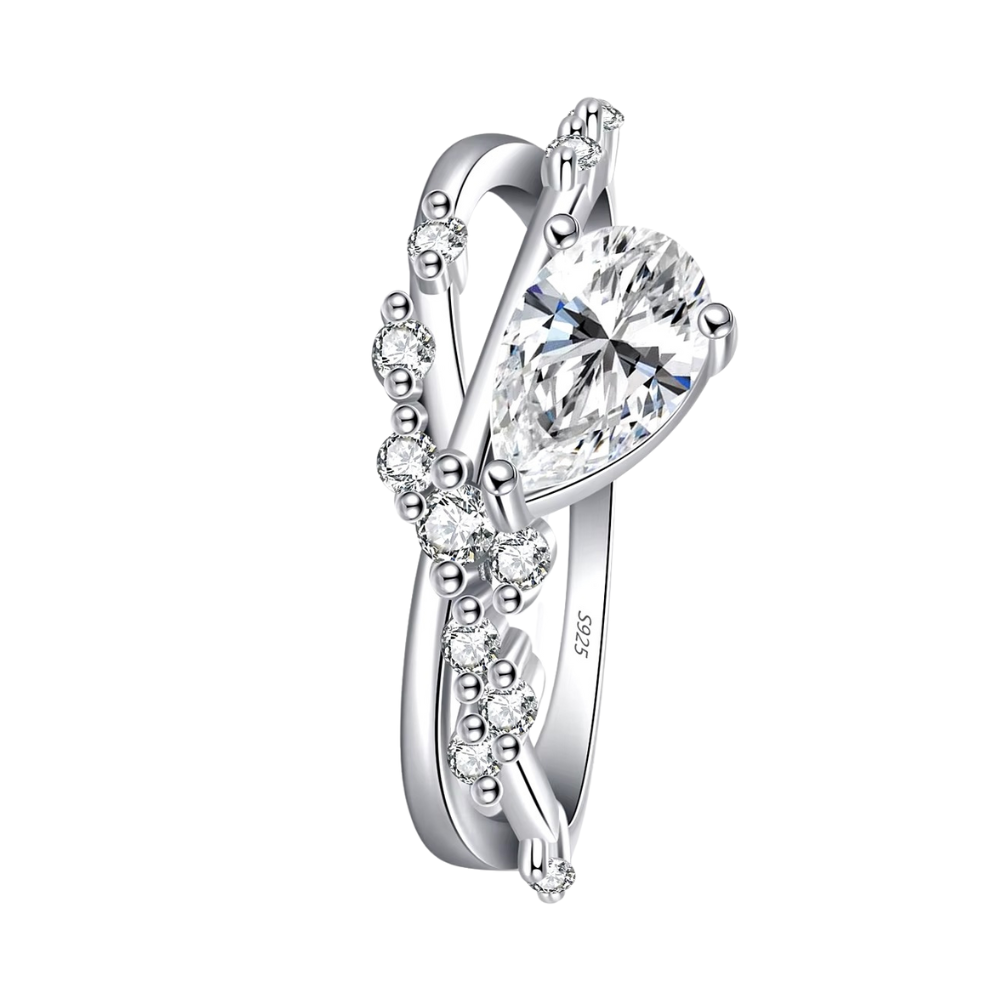 Anel de Prata Aro Sobreposto com Zircônias