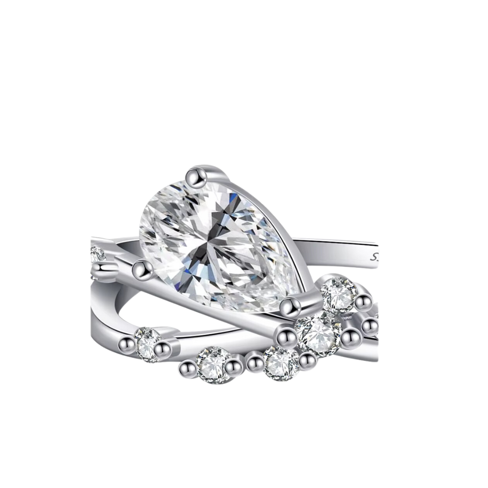 Anel de Prata Aro Sobreposto com Zircônias