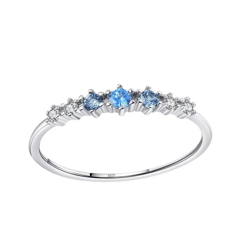 Anel Harmonia Azul em Prata 925