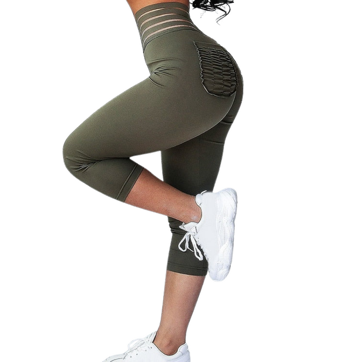 Legging Capri Frufru Com Bolso Franzido