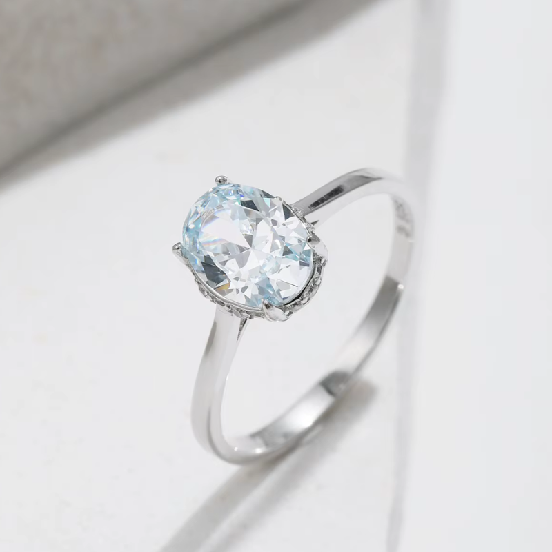 Anel Cristal Celestial Prata 925