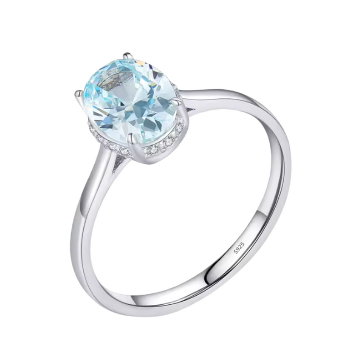 Anel Cristal Celestial Prata 925