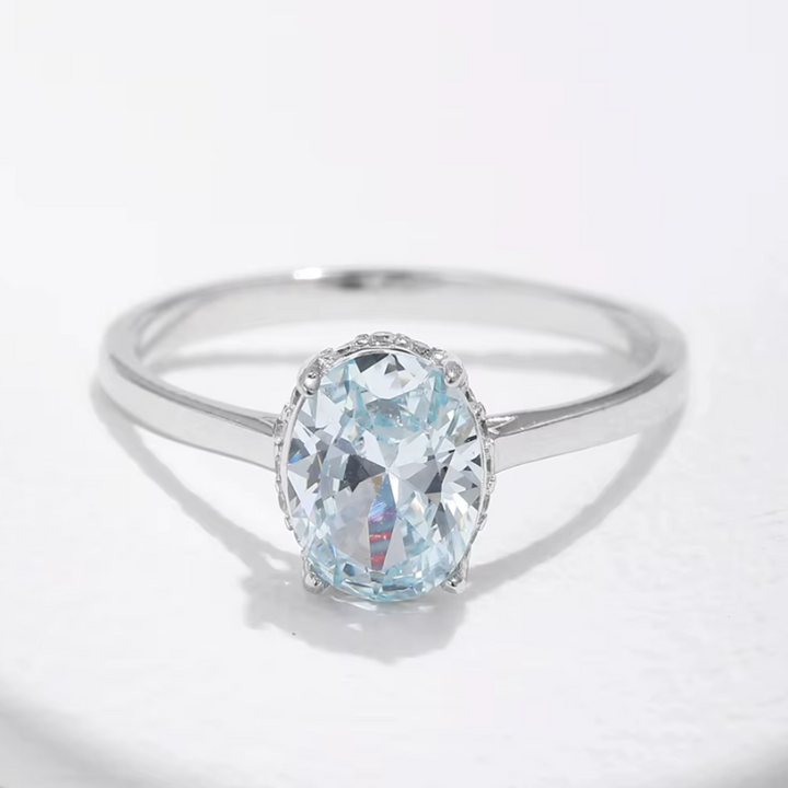 Anel Cristal Celestial Prata 925