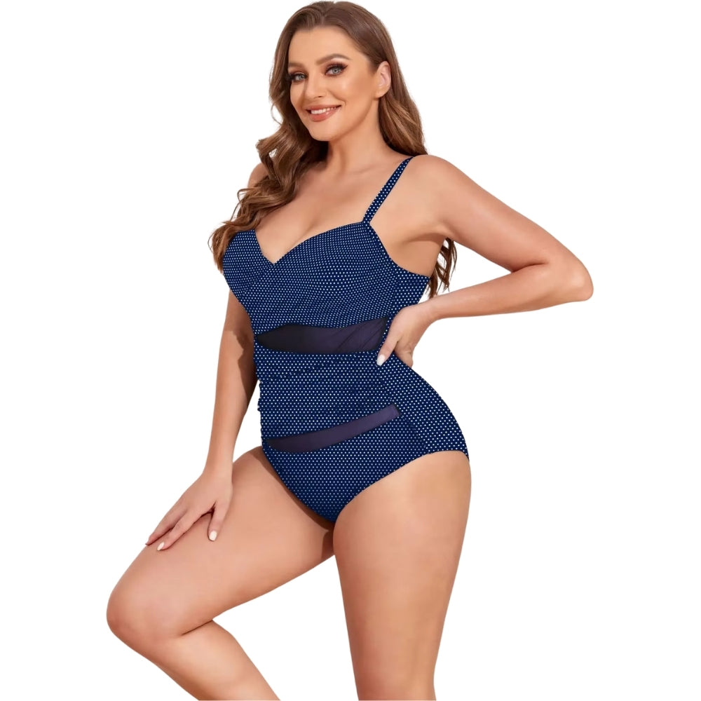 Maiô Plus Size Poá Com Transparência