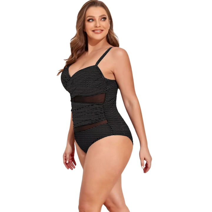 Maiô Plus Size Poá Com Transparência