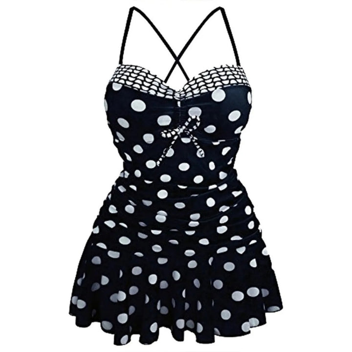 Maiô Swimdress Poá Retrô Plus Size