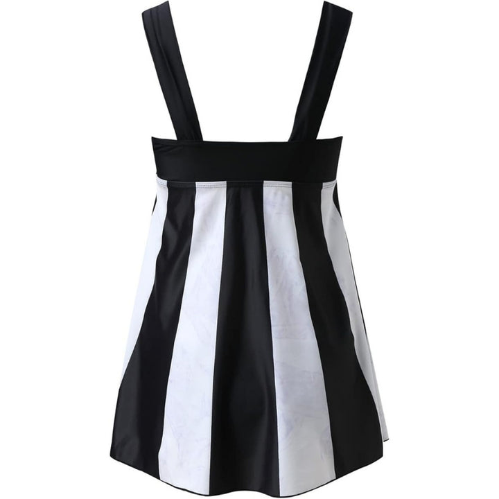 Maiô Com Saia Plus Size Preto e Branco