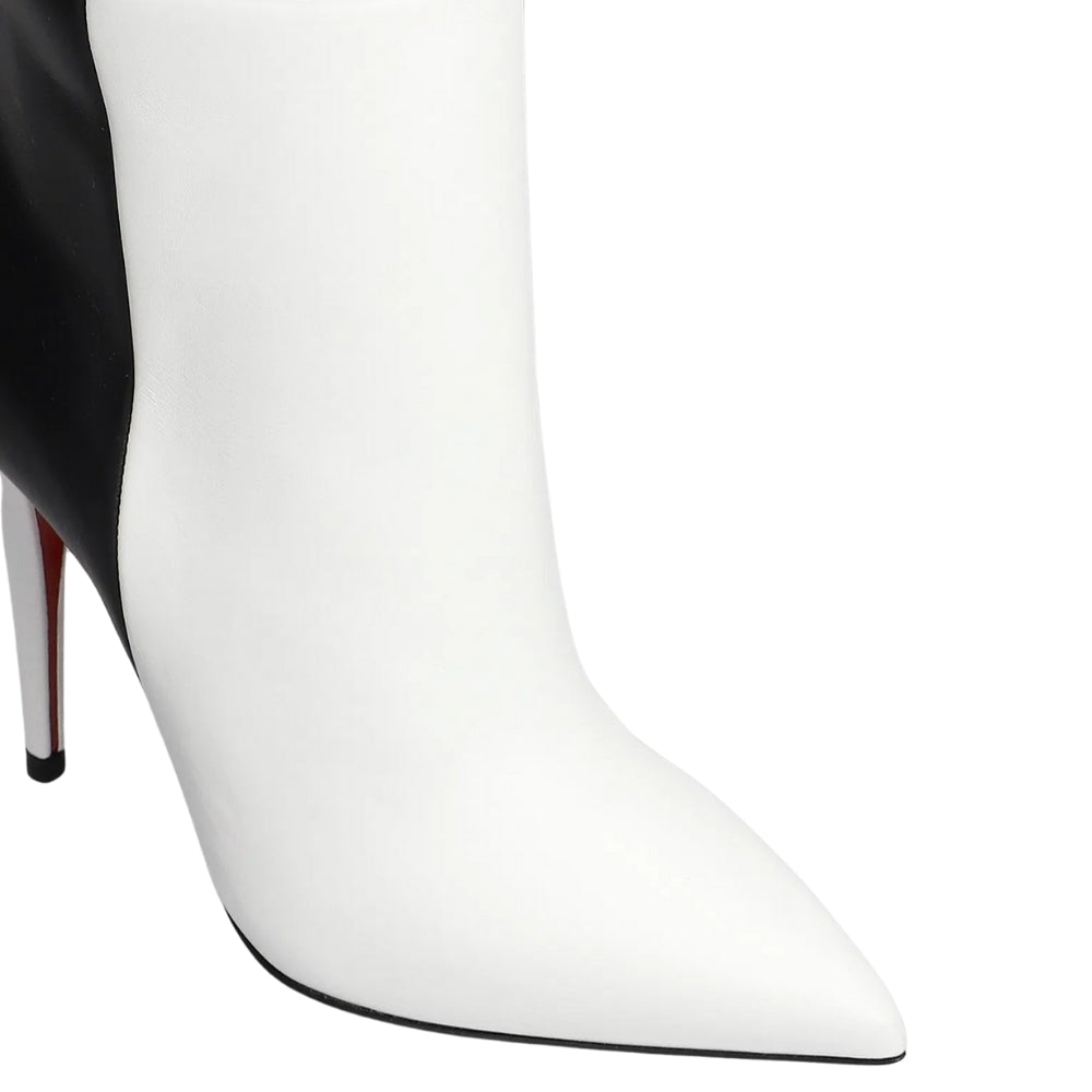 Bota Cano Alto Bicolor Salto Fino Luxo