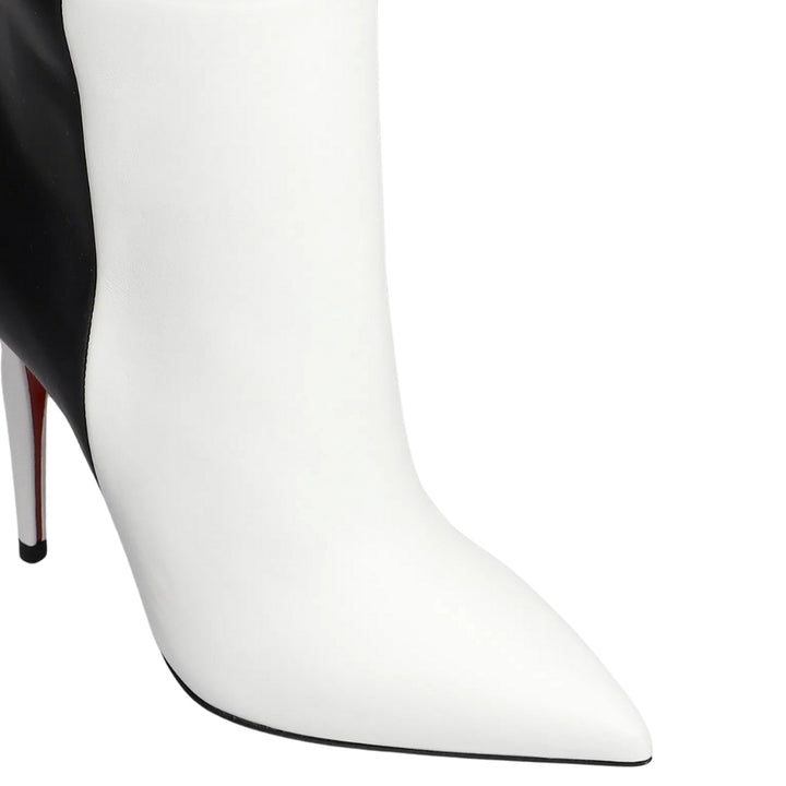 Bota Cano Alto Bicolor Salto Fino Luxo