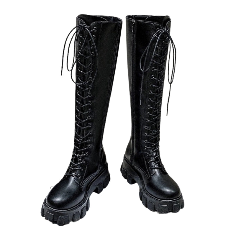 Bota Coturno Cano Alto Tratorada Preta - Poderosa