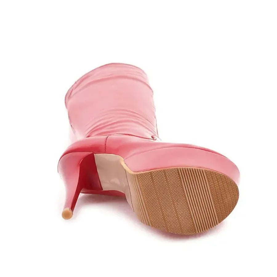 Bota Over The Knee Verniz Salto Agulha