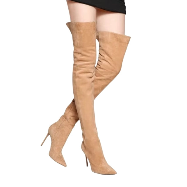 Bota Over The Knee Camurça Stiletto Elegance