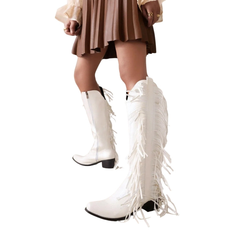 Bota Country Croco Com Franjas Laterais