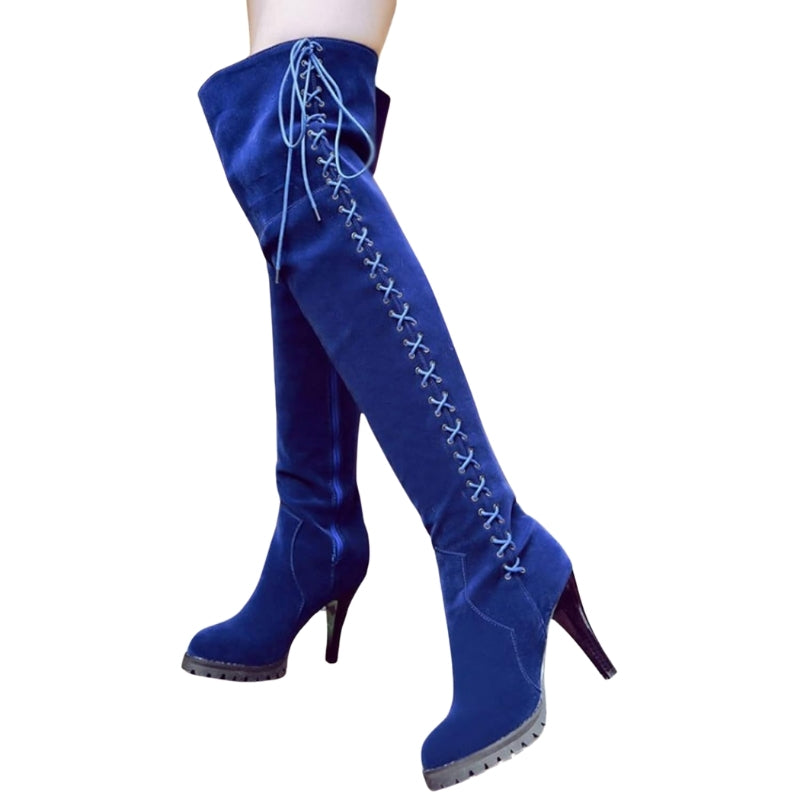 Bota Over The Knee Tratorada Com Amarração