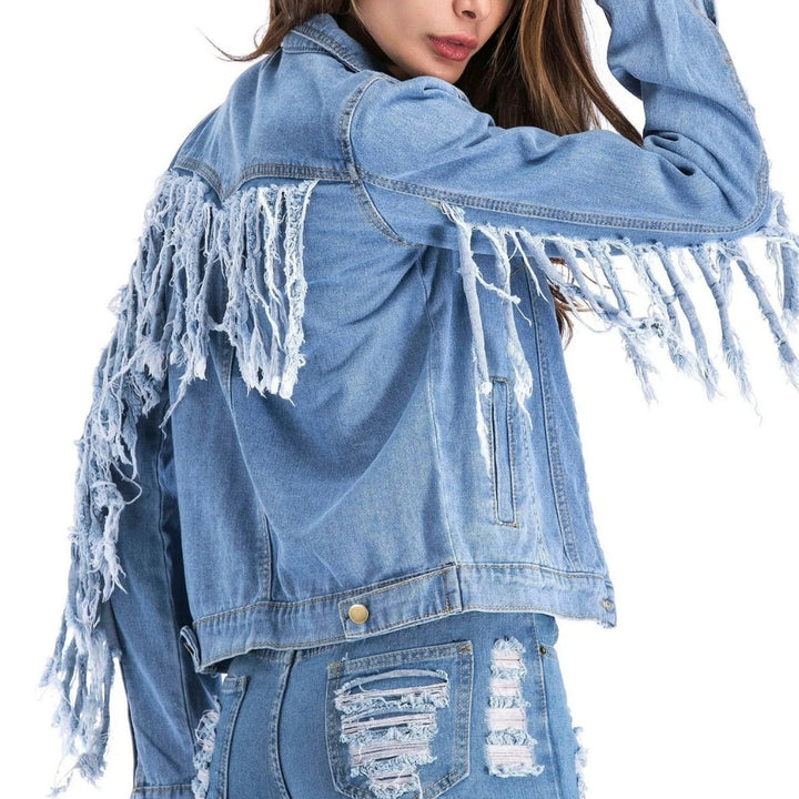 Jaqueta Jeans Mindset Com Franjas