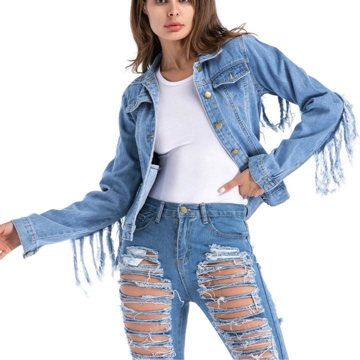Jaqueta Jeans Mindset Com Franjas