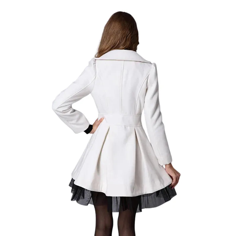 Sobretudo Feminino Com Tule Preto